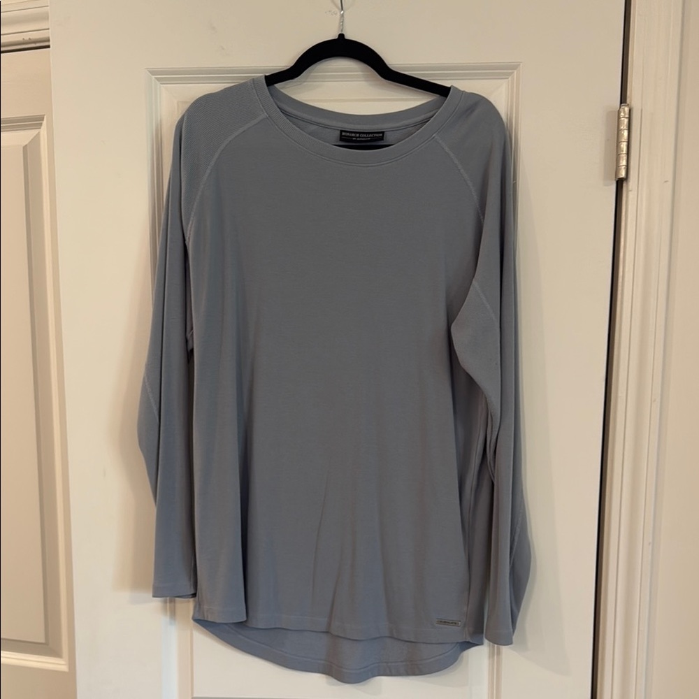 Alphalete Gray Blue Relaxed Long Sleeve Sweatshirt